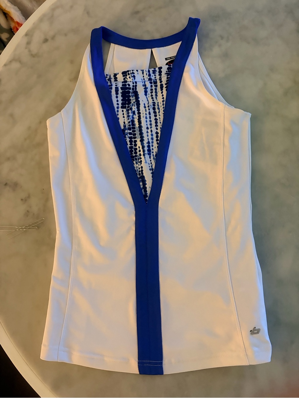 Bolle Women’s White Tank Top with Blue Trim NWT